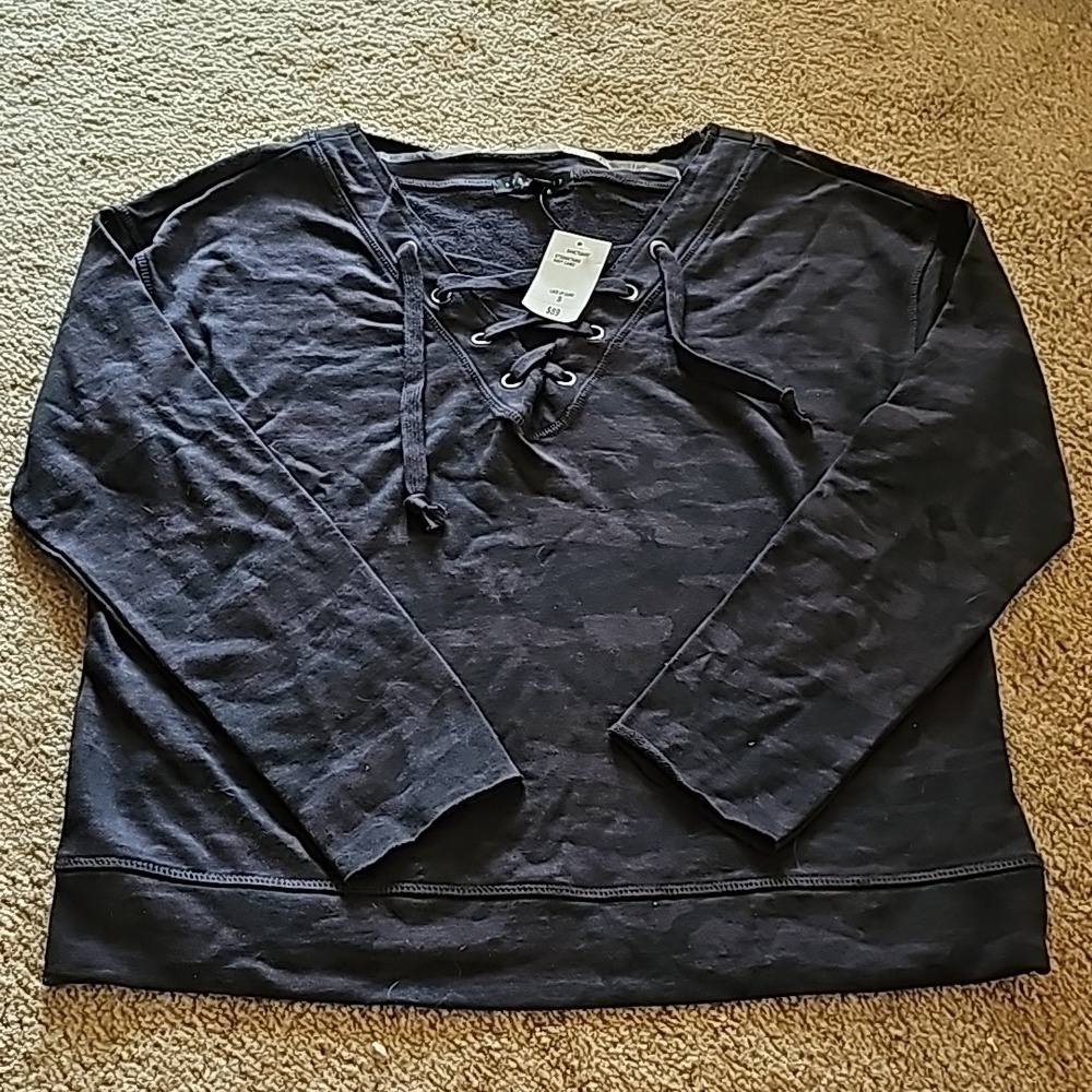 Sanctuary Sweatshirt Camo Lace Up Small